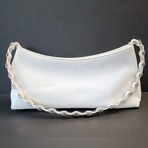 Salvatore Ferragamo Chain Vala Shoulder Bag Nylon in White